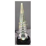 large crystal obelisk art glass pagoda Cartier?