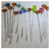 15 vtg acrylic cocktail swizzle sticks stirrers