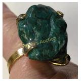 natural jadeite boulder ring statement ring