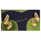 14K yellow gold twisted drop earrings Jil Sander