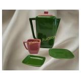 Rare Campo porcelain tea pot, demitass cup & plate