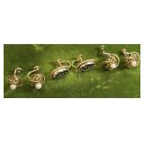 3 vtg gold filled earrings 12K, onyx, pearls