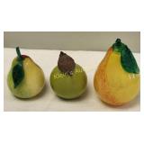 3 hand blown glass Italian  art glass pears