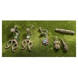 vtg sterling lot earring bar brooch ,pin etc
