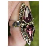 vtg costume jewelry ring pear shape amethyst?