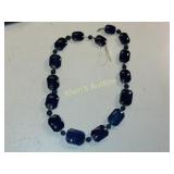 lapis lazuli necklace w/sterling 15 1/2"