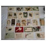 collection of antique christmas & greeting post c