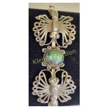 early Navaho sterling & turquoise butterfly bracet