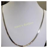 sterling herringbone vtg necklace 24" 3.3 mm