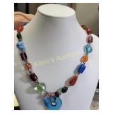 lamp works glass beads necklace murano style