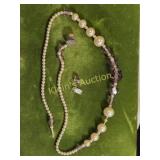 antique sterling pearl & amethyst necklace