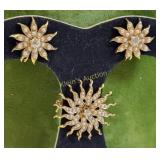 Victorian revival starburst 14K seed pearl & mine