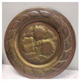 vintage hand tooled copper tray