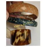 lot of 4 faux tortoise, turquoise, bangle bracelet