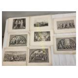 group of antique old master type prints lot of 7