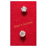 sterling silver, CZ stud earrings in gift box