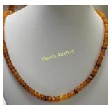 vtg natural amber bead necklace black light teste