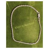 sterling silver italy ankle bracelet chain 10'