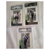 lot of 3 graded collectible sport golf cards