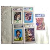lot of 5 collectible graded basketball cards