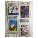 lot of 4 graded basketball sports collectible card