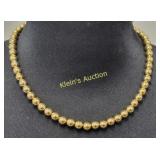 gold beaded necklace 18' by Napier