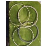 vintage bangle bracelets lot of 4 twisted acorn!