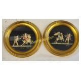 cupid paintings Rago Giovanni Pompeii gouache pair