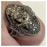 marcasite & sterling  vintage ring