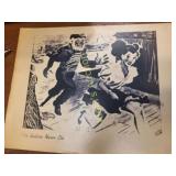 vtg insert plate  print Mid century old sailor nev