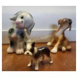 vintage figurines lot of 3 boston terrier  porcel