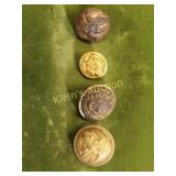 vtg lot of 4 civil war & up buttons w/ eagles