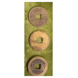 lot of 3 antique coins quing dynasty