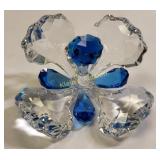 swarovski crystal figurine peacock flower