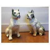 vintage porcelain boston terriers or boxers figur