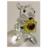 swarovski crystal rabbit w/sunflower artist signe