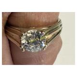Vintage Large Diamonique DQCZ Sterling Silver Ring