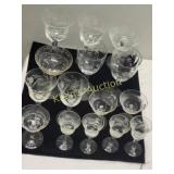 15pcs antique crystal estate sunflower, fostoria y