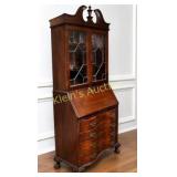 Antique Wooden Secretary Desk, Hand Carved Claw Fs