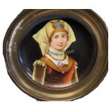antique KPM? porcelain portrait plated hand painte