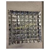 square weave large  tray polished aluminum berban
