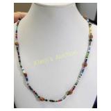 bohemian glass & seed bead necklace w/ olive pits