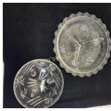 A masserini bubble dish & vtg cut crystal 3 foote