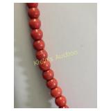 red coral necklace 26" fabulous