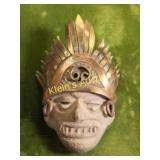 Mexico Aztec warrior brooch pendant