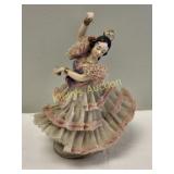 Dresden lace porcelain ballerina large 8"