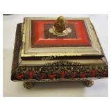 vtg tin Germany /Japan? jewelry box ornate