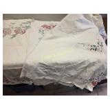 vintage hand made linens w/cross stitch design