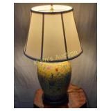 Chinese famille yellow ginger jar lamp porcelain