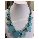 vintage turquoise necklace 17 1/2" long